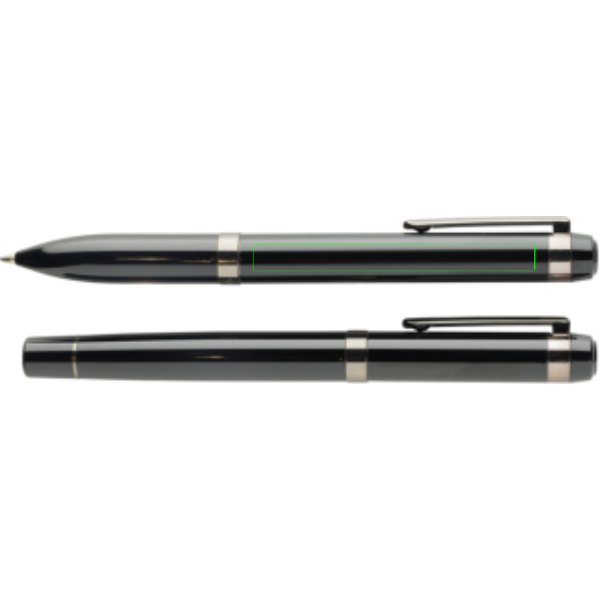 Swiss peak OSLO recycled stainless steel deluxe pen set — drukvlak pen
