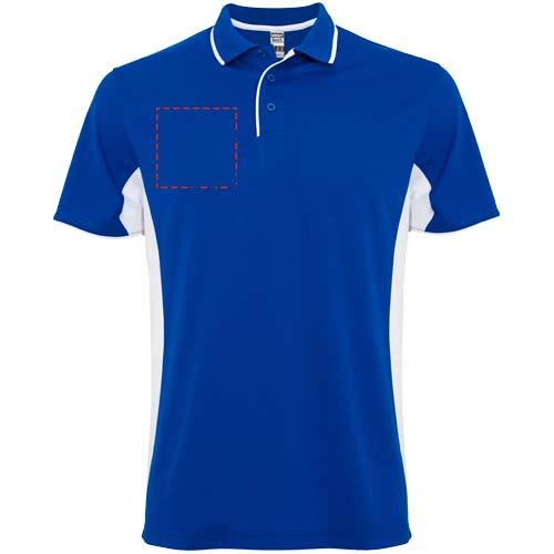 Montmelo 150 g/m² unisex sportpolo met korte mouwen — drukvlak rechter borst
