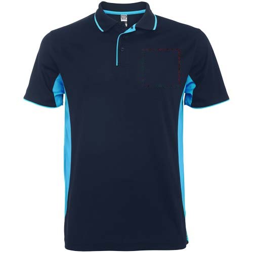 Montmelo 150 g/m² unisex sportpolo met korte mouwen — drukvlak linker borst