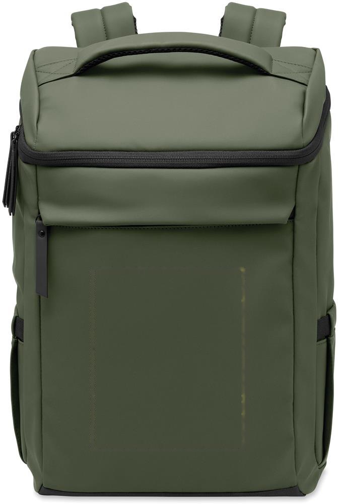 BOULDER - 15" PU laptop rugzak — drukvlak voorzijde vak