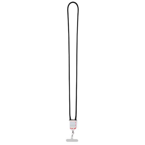 Ion 65 W 5-in-1 oplaadkabel met lanyard van gerecycled plastic — drukvlak voorzijde