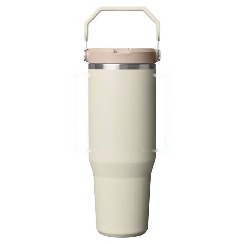 Stanley IceFlow™ 2.0 890 ml geïsoleerde roestvrijstalen beker met uitklapbaar rietje — drukvlak rondom