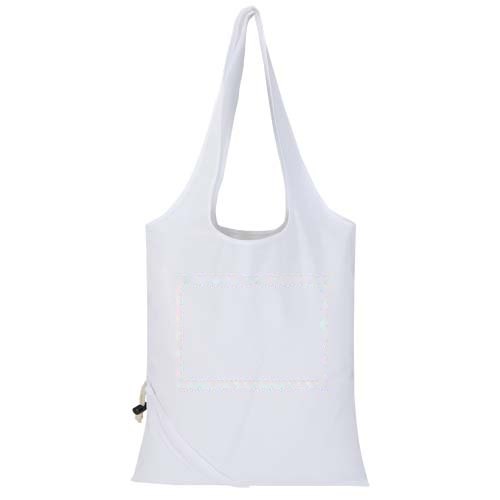 Madras Blend 140 g/m² GRS-gecertificeerde, gerecyclede, opvouwbare katoenen draagtas, 7 liter — drukvlak romp