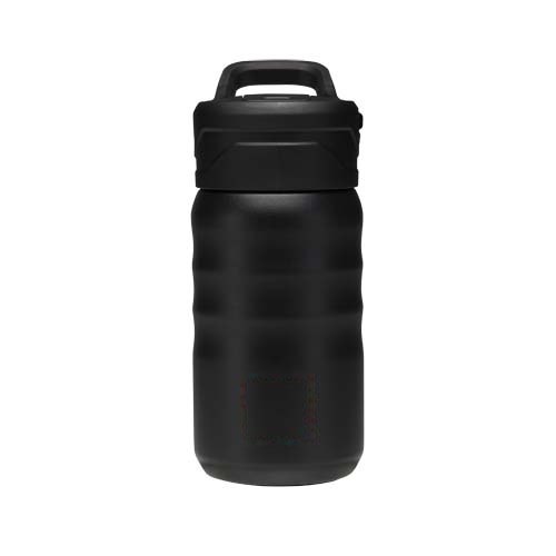 Knox 350 ml RCS gerecyclede dubbelwandige roestvrijstalen sportfles met uitklapbaar rietje — drukvlak voorzijde