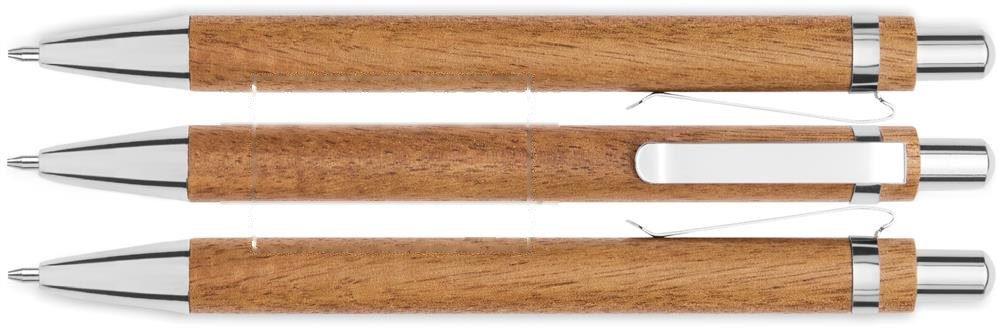 JAKARTA SET - Acaciahout pen- en potloodset — drukvlak roundcreen pencil