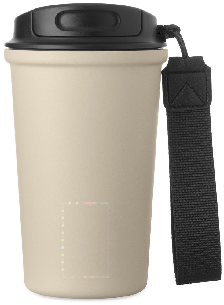 NAKANO - Gerecycled stalen beker 400ml — drukvlak voorzijde onder