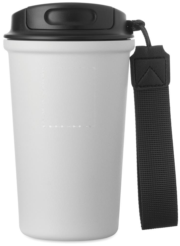 NAKANO - Gerecycled stalen beker 400ml — drukvlak voorzijde boven