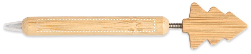 CHRISPEN - Bamboe balpen kerstboom detail — drukvlak op de houder