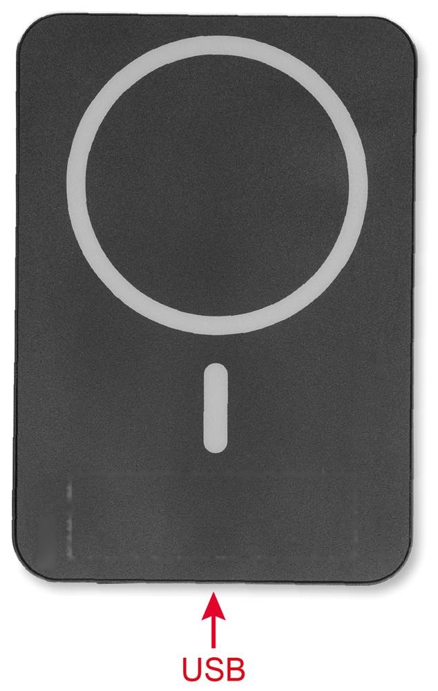 SLIMVOLT - Magnetische powerbank 20W — drukvlak onder de magneetring