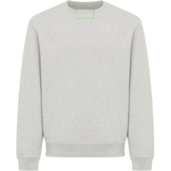 IQONIQ Torla crew neck van gerecycled katoen — drukvlak in de nek