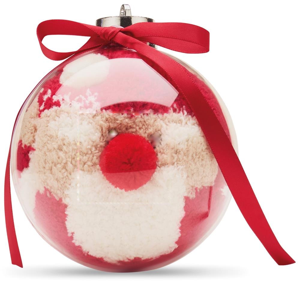 SNUG M - Kerstman sokken balornament — drukvlak midden op de voorkant