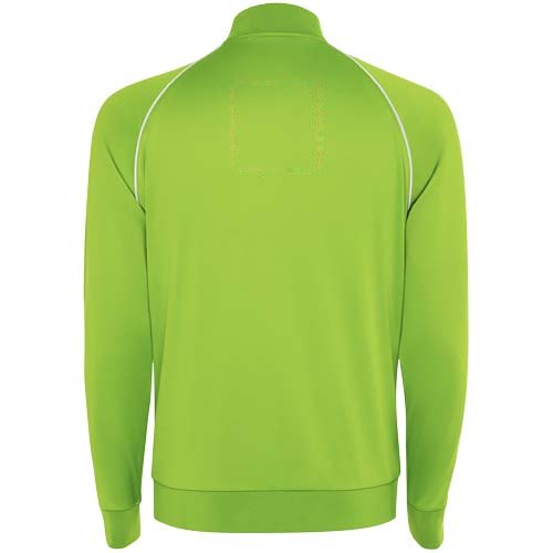 Valier-sweatshirt voor kinderen met doorlopende rits — drukvlak impact hoog op de achterzijde