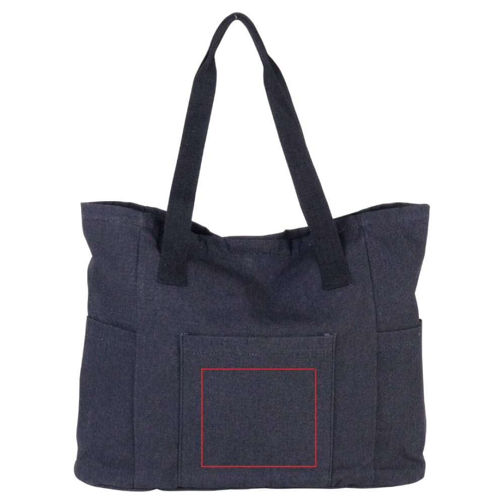 Tas Gerecycled canvas 310g/m² 42x13x43cm — drukvlak op vak voorzijde
