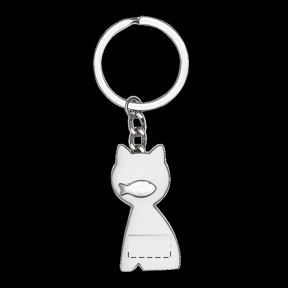 CAT - Metalen sleutelhanger — drukvlak op de voorkant