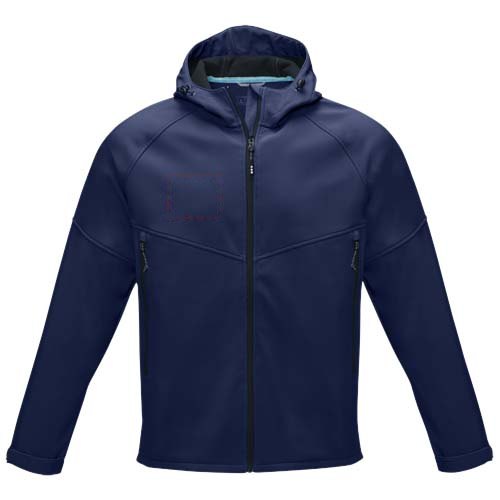 Coltan heren GRS-gerecycled softshell jack — drukvlak rechter borst