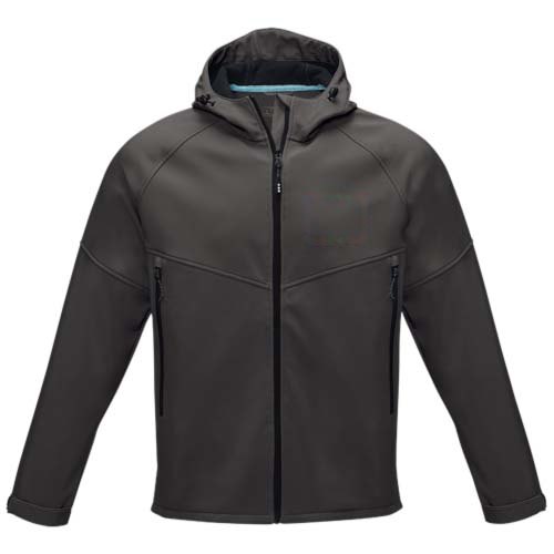 Coltan heren GRS-gerecycled softshell jack — drukvlak linker borst