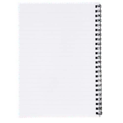 Desk-Mate® A4 notitieboek met synthetische omslag — drukvlak achterzijde van sheets (landscape spine rechts)