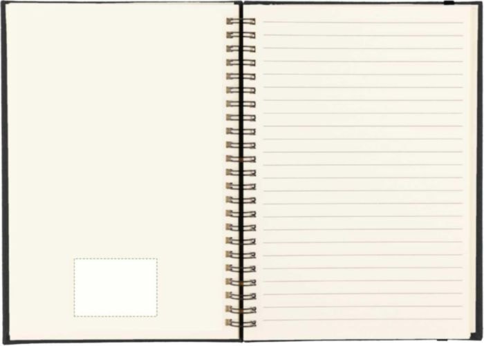 Gerecycled leren notitieboek A5 Egon Original — drukvlak binnenzijde