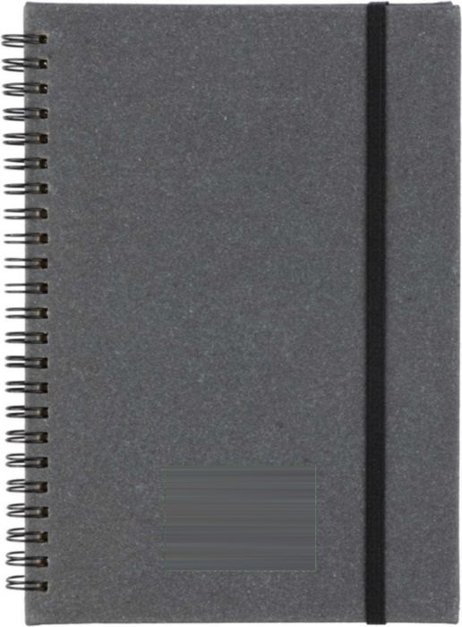Gerecycled leren notitieboek A5 Egon Original — drukvlak voorzijde
