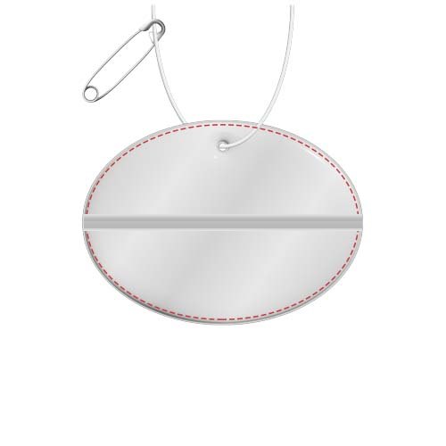 RFX™ Reflecterende hanger rond groot — drukvlak achterkant (onder reflecterende laag)