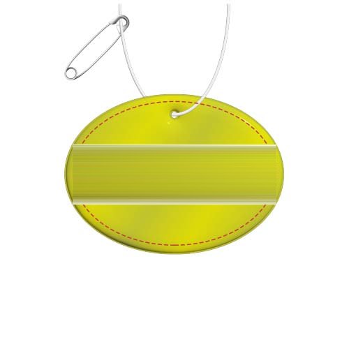 RFX™ Reflecterende hanger rond groot — drukvlak achterkant (op reflecterende laag)