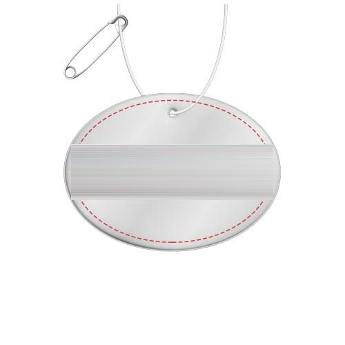 RFX™ Reflecterende hanger rond groot — drukvlak voorkant (op reflecterende laag)