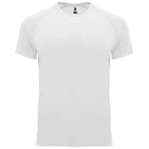 Bahrain 135 g/m² sportshirt met korte mouwen voor heren — drukvlak impact volledige voorzijde