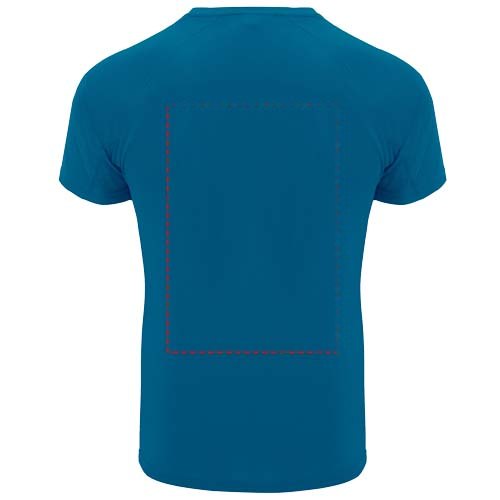 Bahrain 135 g/m² sportshirt met korte mouwen voor heren — drukvlak impact hoog op de achterzijde