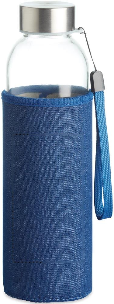 UTAH DENIM - Glazen drinkfles in tasje — drukvlak etui