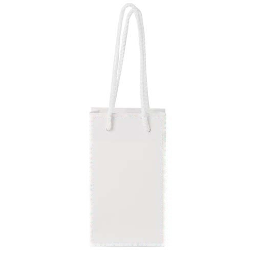 Handgemaakte 170 g/m2 integra papieren tas van met PP woven handgrepen - 9,5 x 4 x 17 cm — drukvlak beide zijden