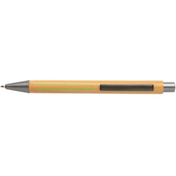 Slim design bamboe pen — drukvlak voor de clip