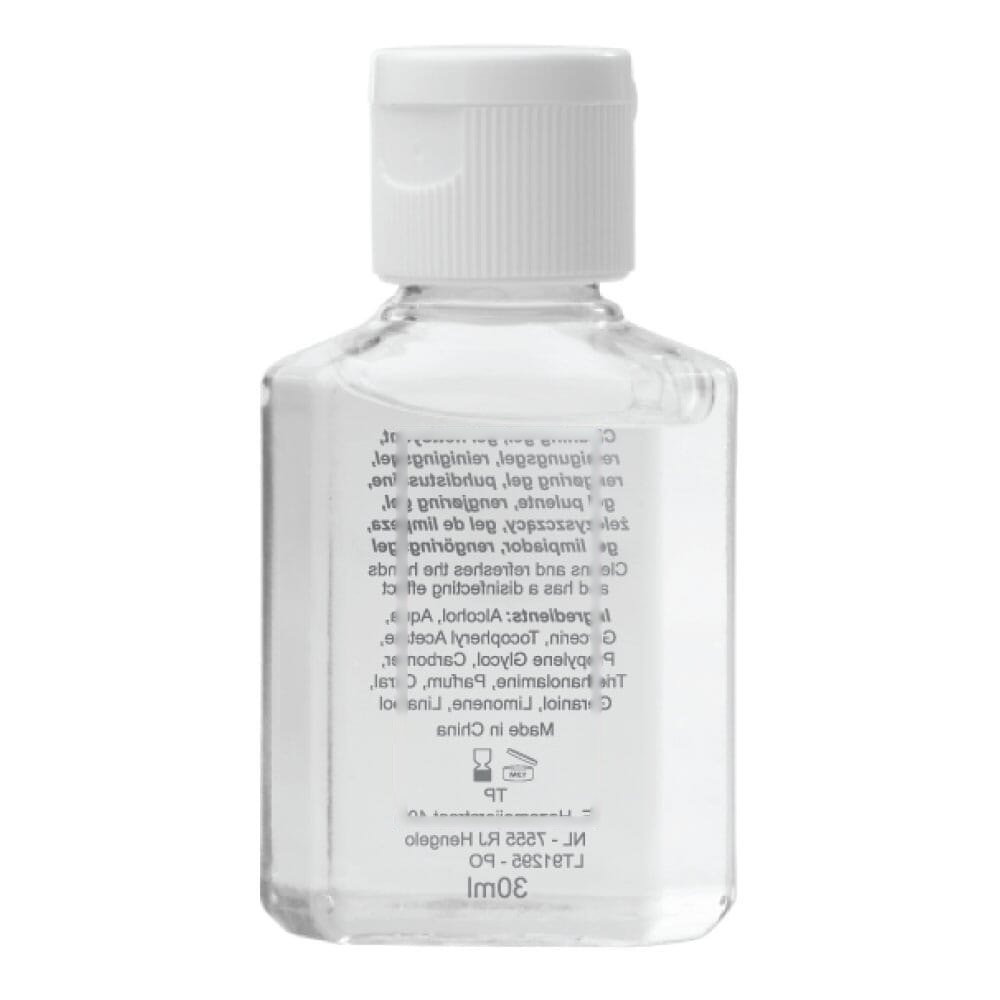 Reinigende handgel 30ml — drukvlak midden op de achterkant