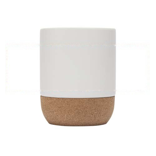 Billie 300 ml mok van keramiek met kurkdetails en matte afwerking — drukvlak rondom