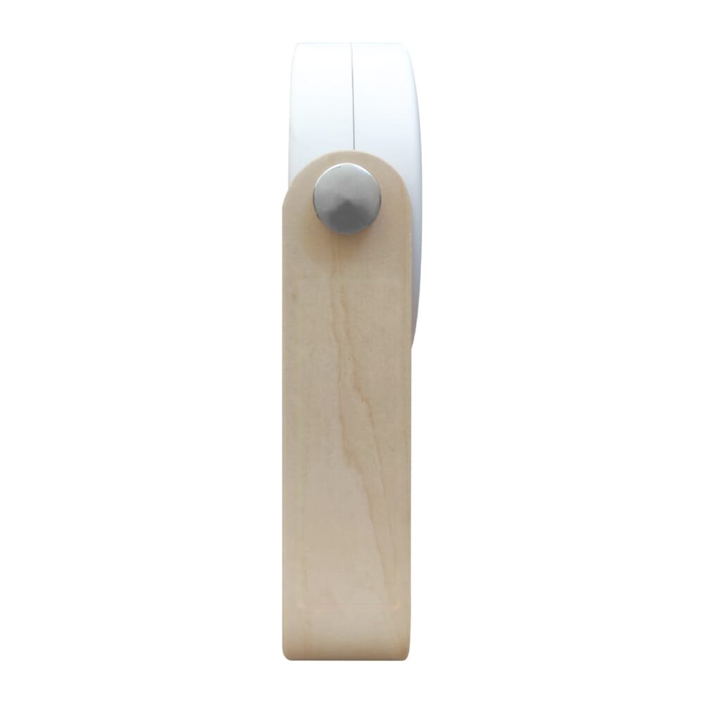 Coollux multifunctionele LED-lamp met bamboe handvat — drukvlak links van het handvat