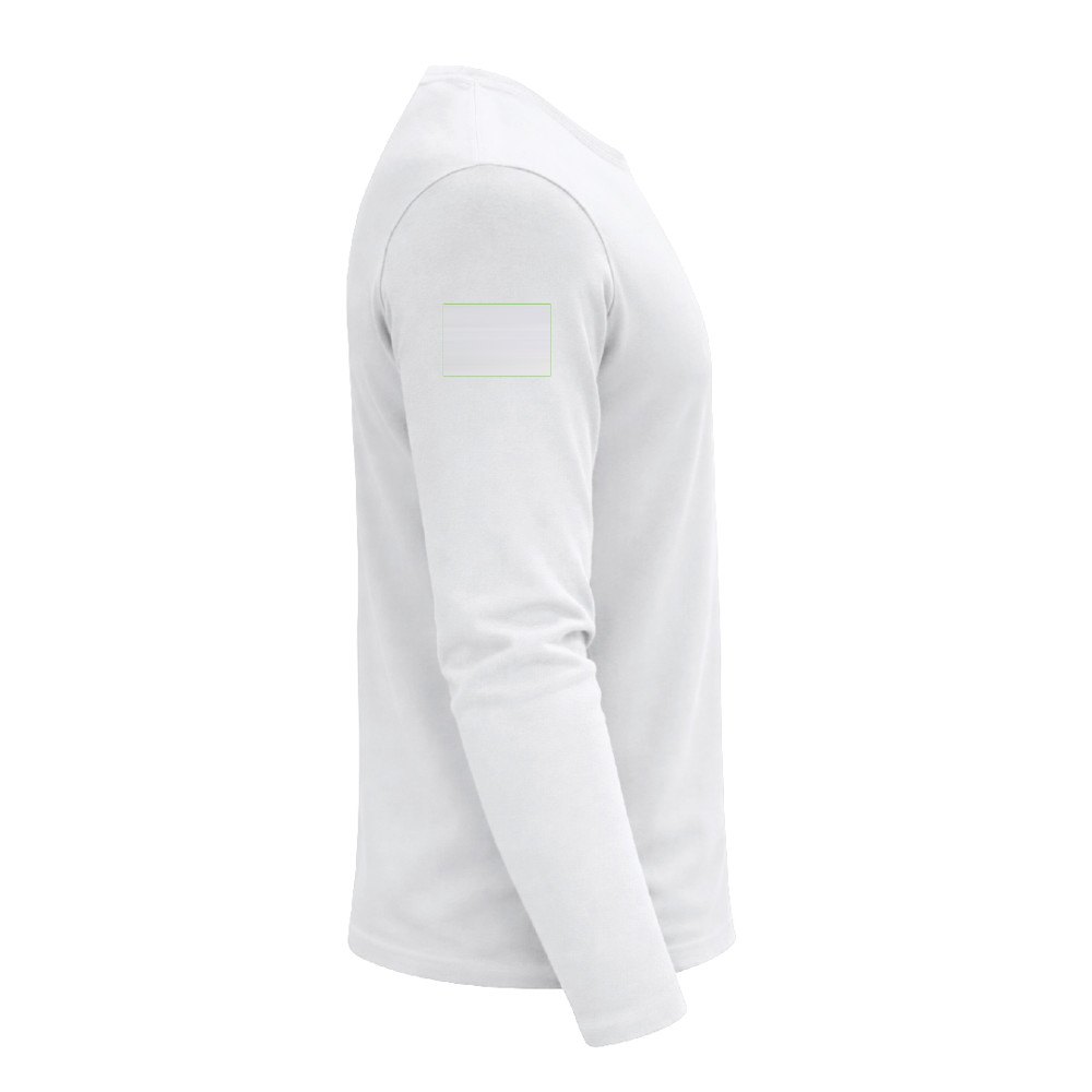 Wit T-Shirt Volwassene Plint — drukvlak rechtermouw