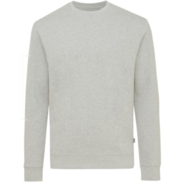 IQONIQ Denali gerecycled katoen sweater ongeverfd — drukvlak mouw rechts
