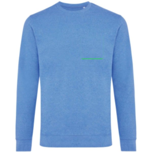 IQONIQ Denali gerecycled katoen sweater ongeverfd — drukvlak borst linkerzijde