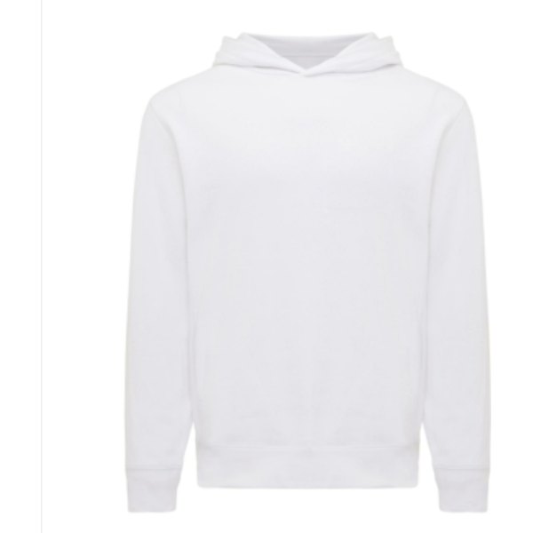 IQONIQ Yengo recycled katoen hoodie met steekzakken — drukvlak borst linkerzijde