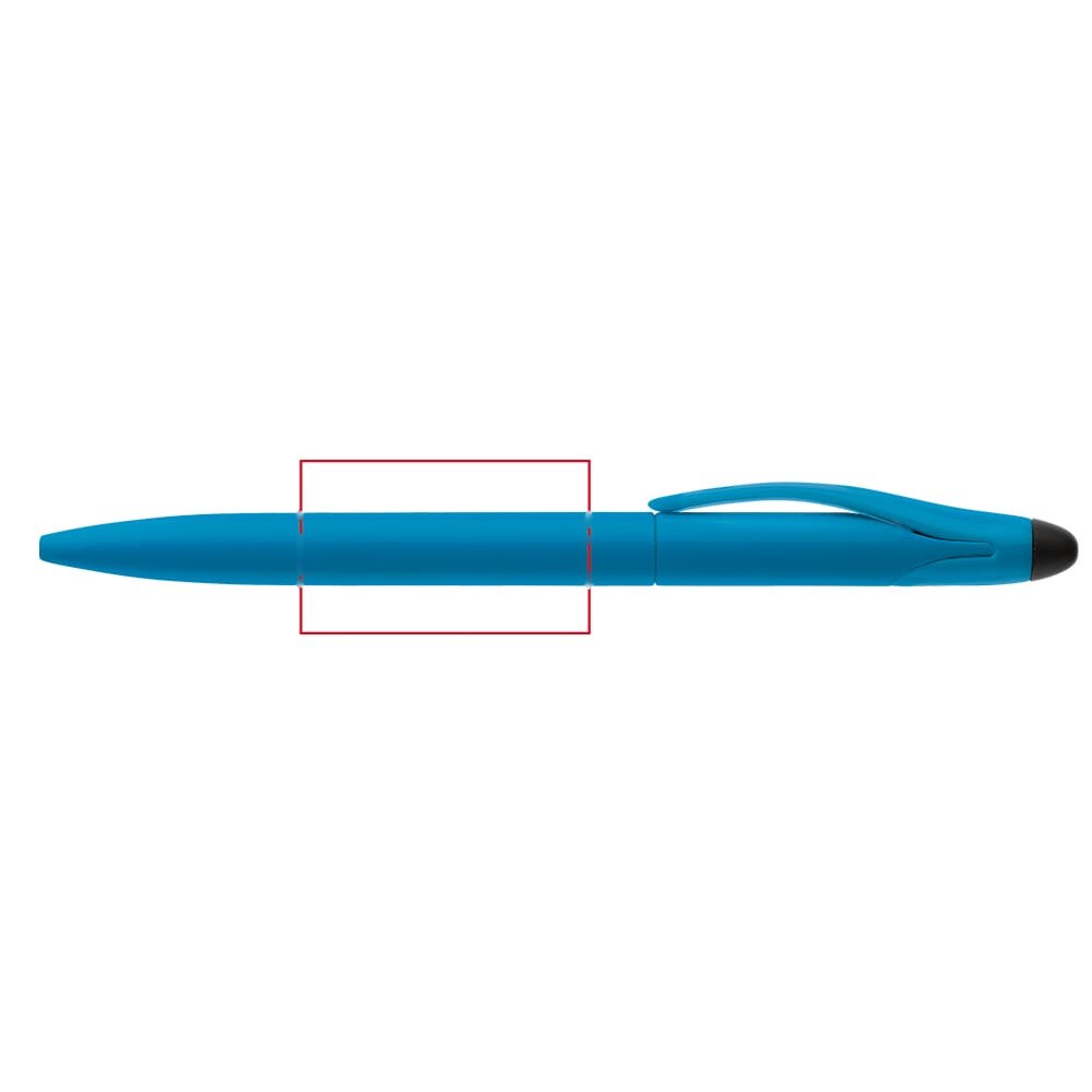 Balpen Touchy stylus hardcolour — drukvlak 90 graden van de clip