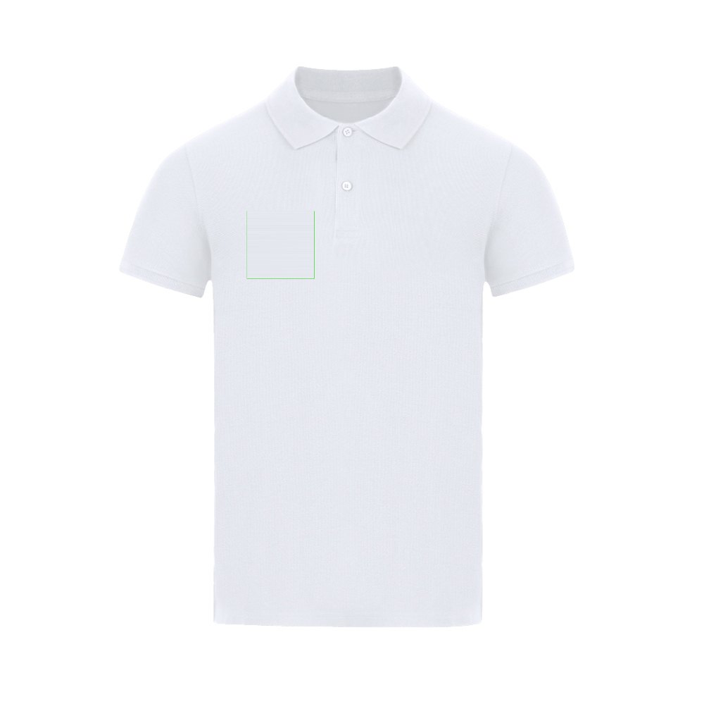 Kinder Wit Polo Shirt Charles — drukvlak rechterborst