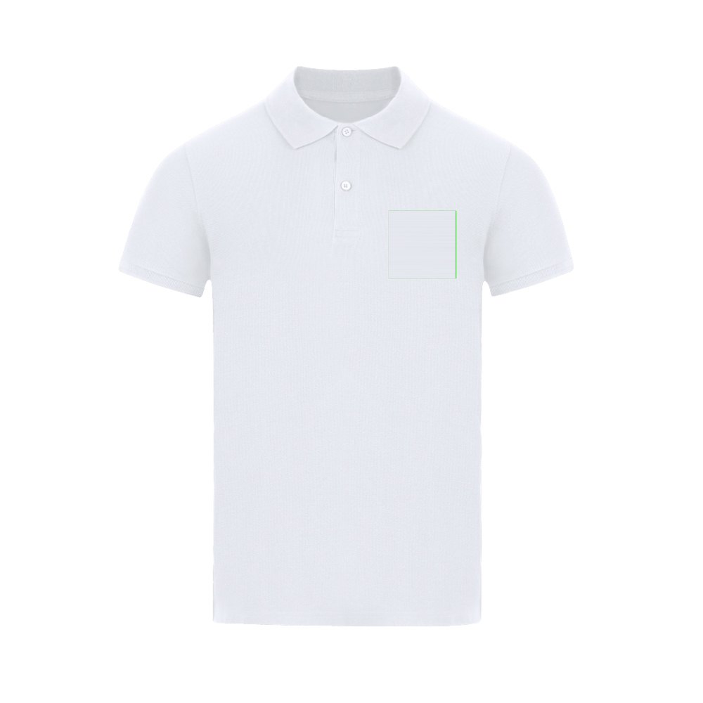 Kinder Wit Polo Shirt Charles — drukvlak linkerborst