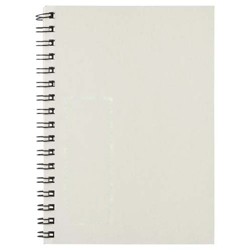 Desk-Mate® A6 kleuren spiraal notitieboek — drukvlak links onder