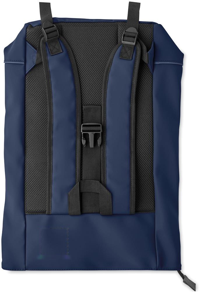 LAPTOSA - Laptop 15" rolltop PU rugzak — drukvlak bovenzijde links