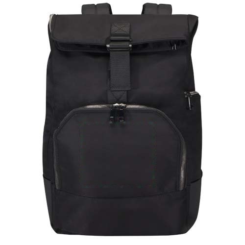 Rhine GRS gerecycled 38,1 cm rolltop rugzak 18 l — drukvlak voorzijde