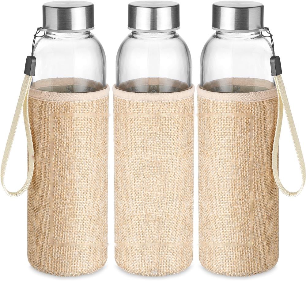 UTAH TOUCH - Glazen drinkfles in tasje — drukvlak etui t 1