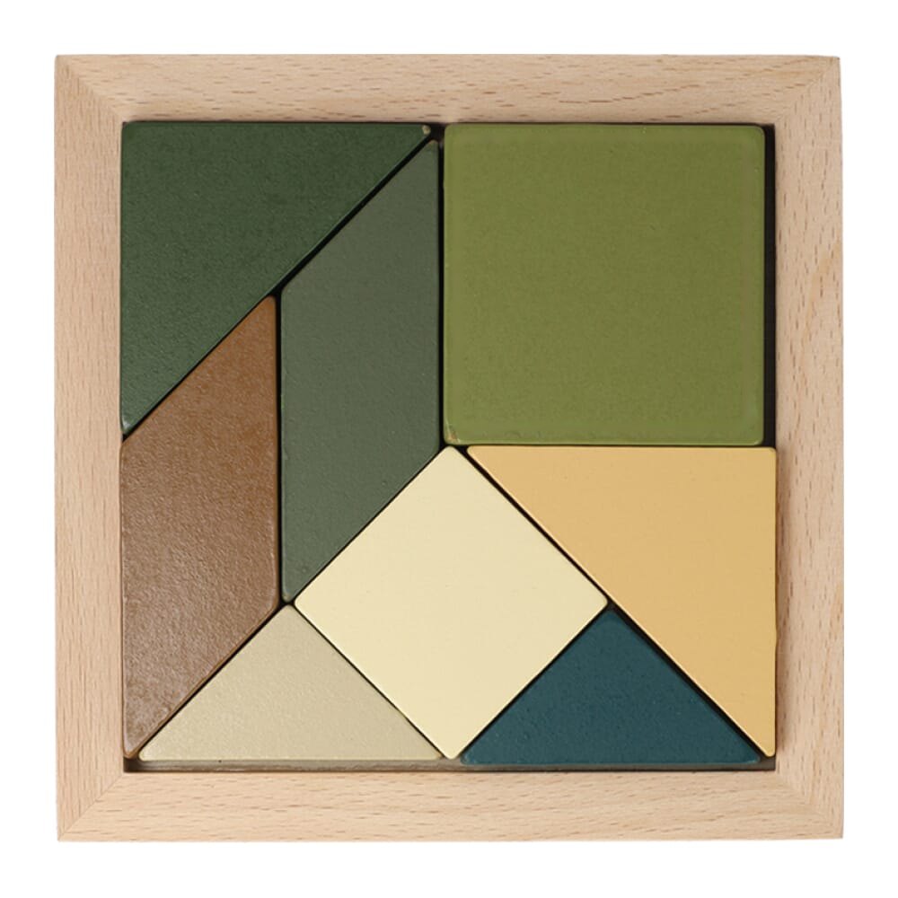 InSideOut Houten Tangram think IQ puzzle — drukvlak zijde 1 alleen puzzel