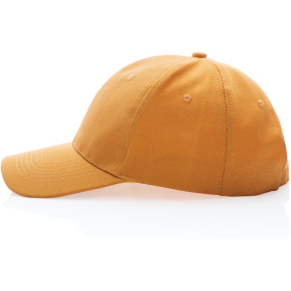 Impact AWARE™ 6 panel 280gr gerecycled katoenen cap — drukvlak artikel zijkant links