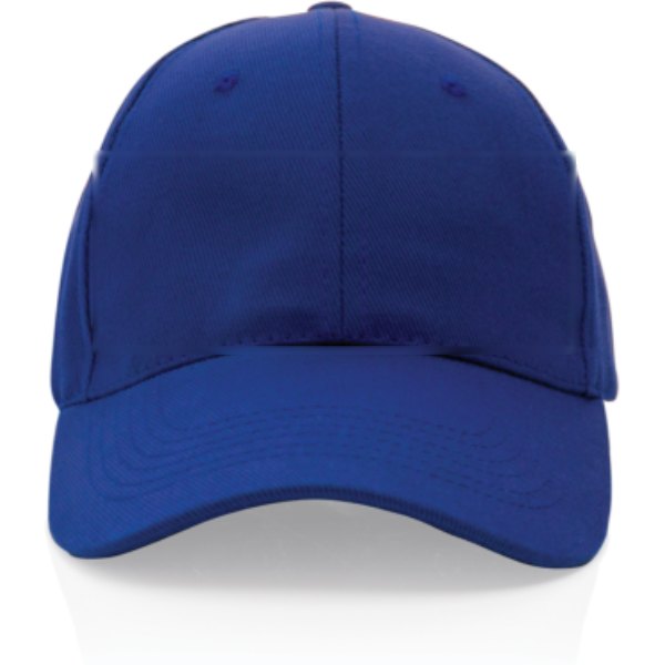 Impact AWARE™ 6 panel 280gr gerecycled katoenen cap — drukvlak artikel voorzijde