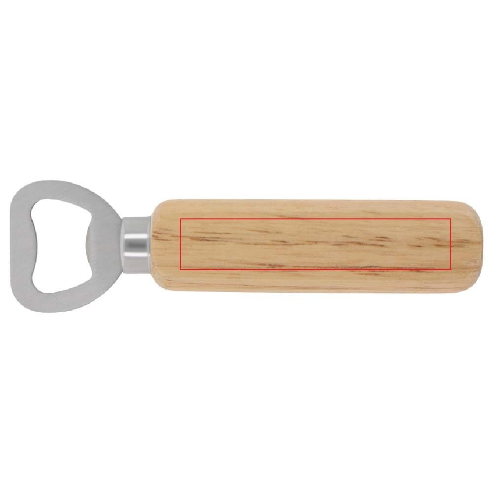 Flesopener met houten handvat — drukvlak op het houten handvat