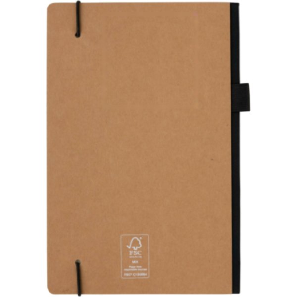 A5 deluxe kraft hardcover notitieboek — drukvlak artikel achterzijde boven